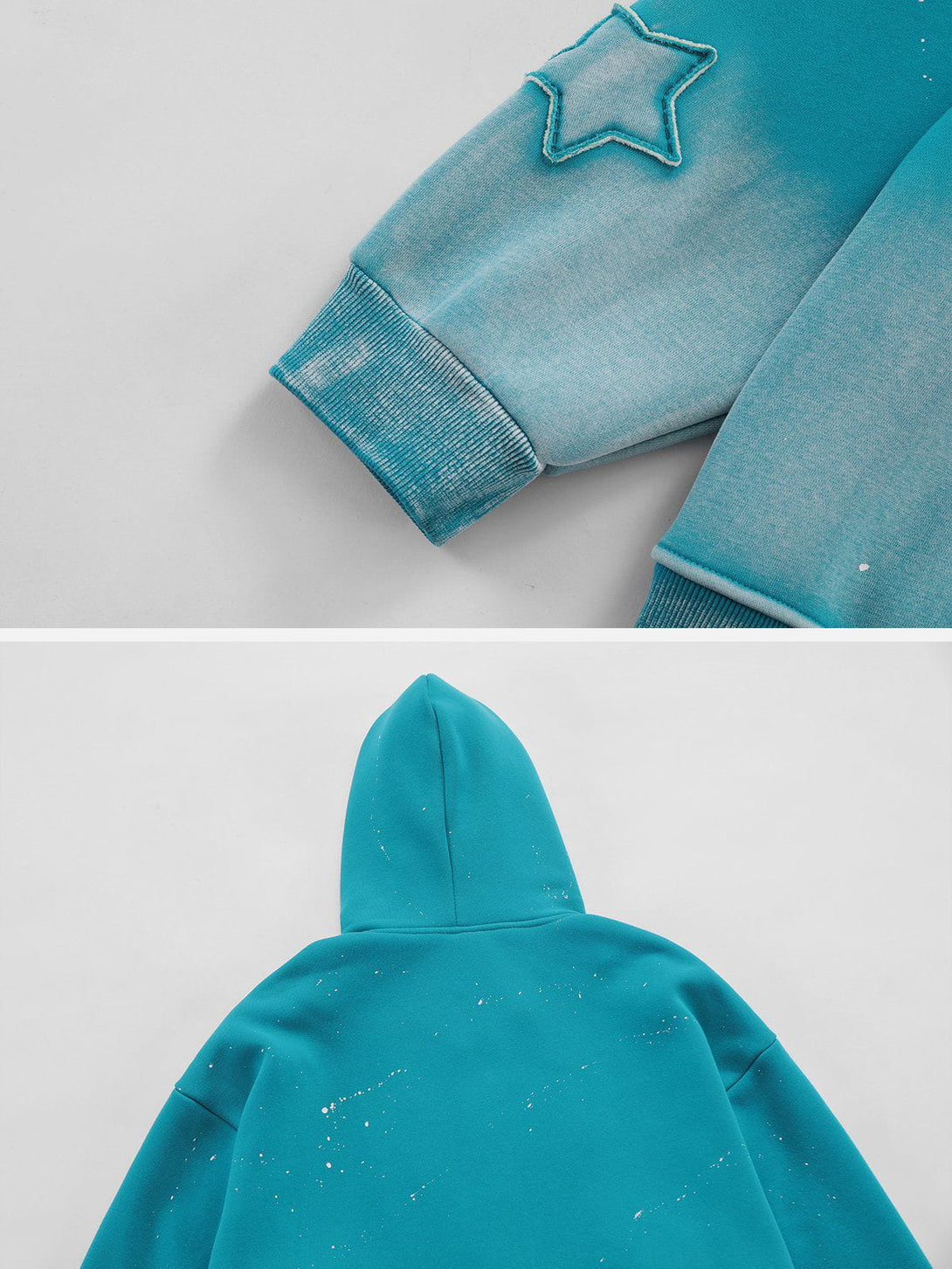 AlanBalen® - Distressed Gradient Applique Stars Hoodie AlanBalen