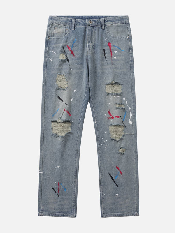 AlanBalen® - Distressed Graffiti Jeans AlanBalen