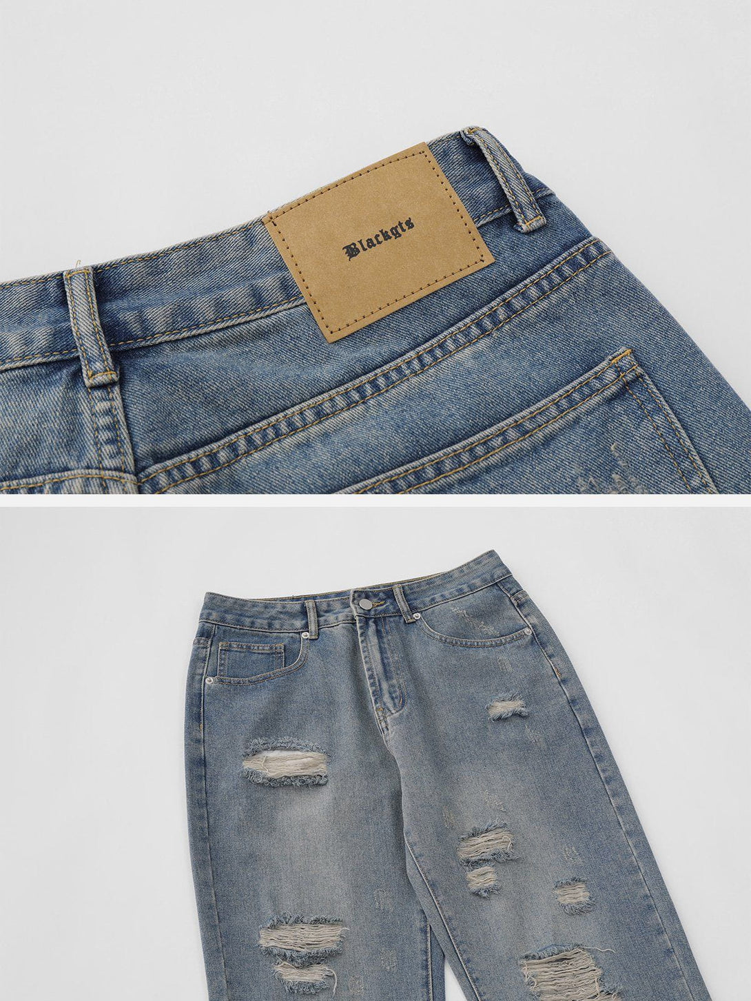 AlanBalen® - Distressed Washed Cotton Jeans AlanBalen