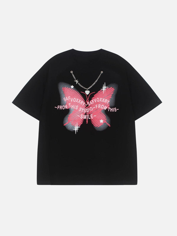 AlanBalen® - Doodle Butterfly Print Tee AlanBalen