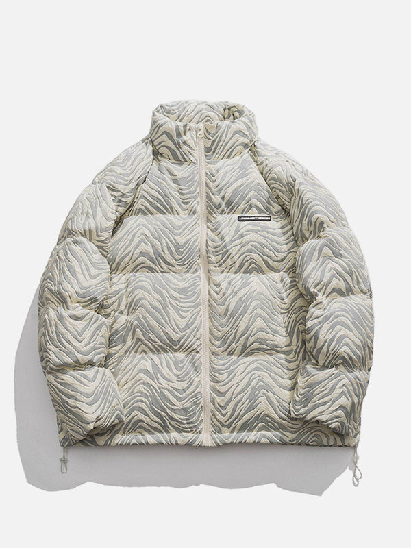 AlanBalen® - Embossed Zebra Pattern Winter Coat AlanBalen