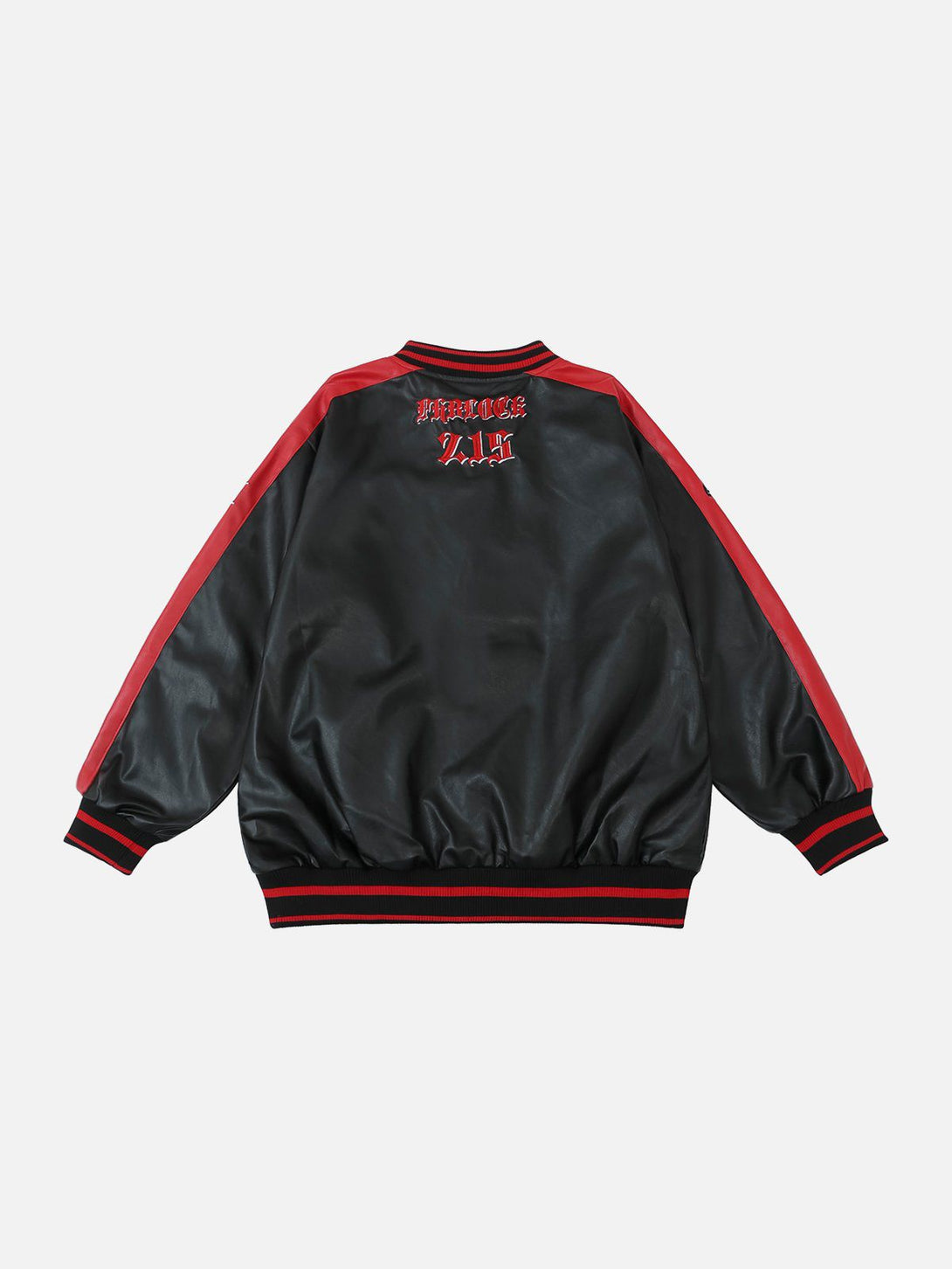 AlanBalen® - Embroidered Colorblock Leather Jacket AlanBalen