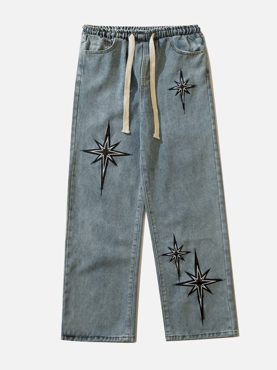 AlanBalen® - Embroidered Drawstring Jeans AlanBalen