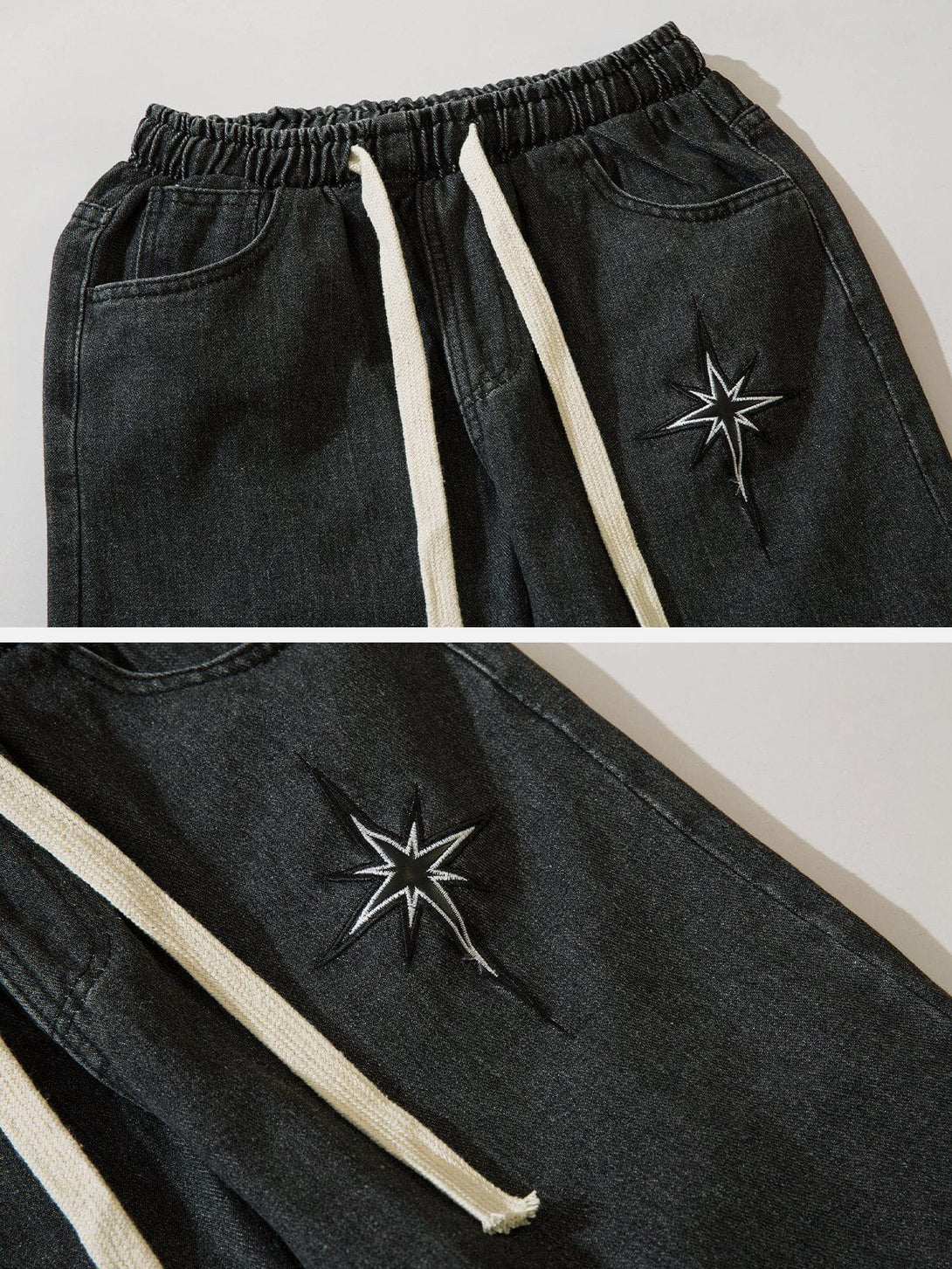 AlanBalen® - Embroidered Drawstring Jeans AlanBalen