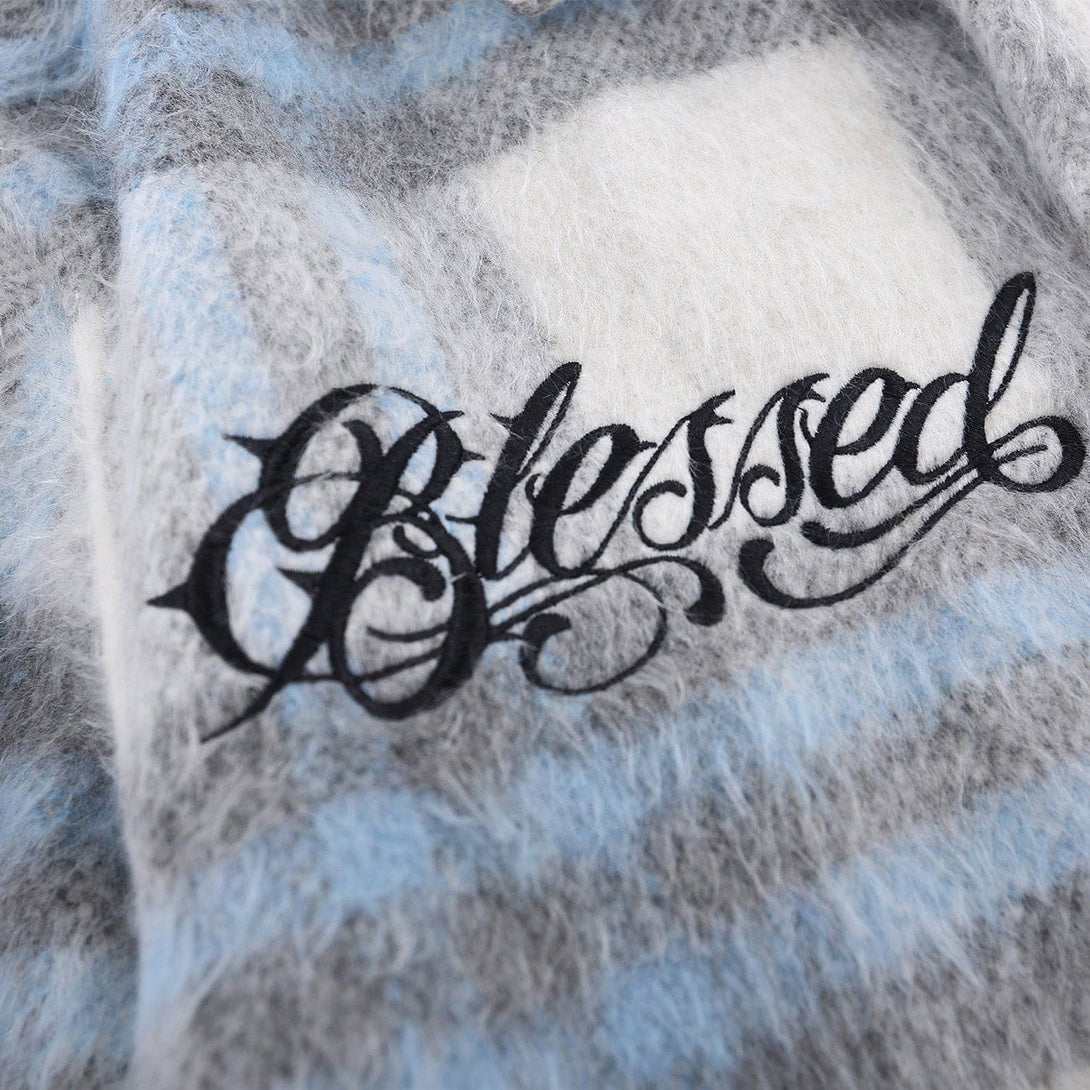AlanBalen® - Embroidered Letters Lattice Winter Coat AlanBalen