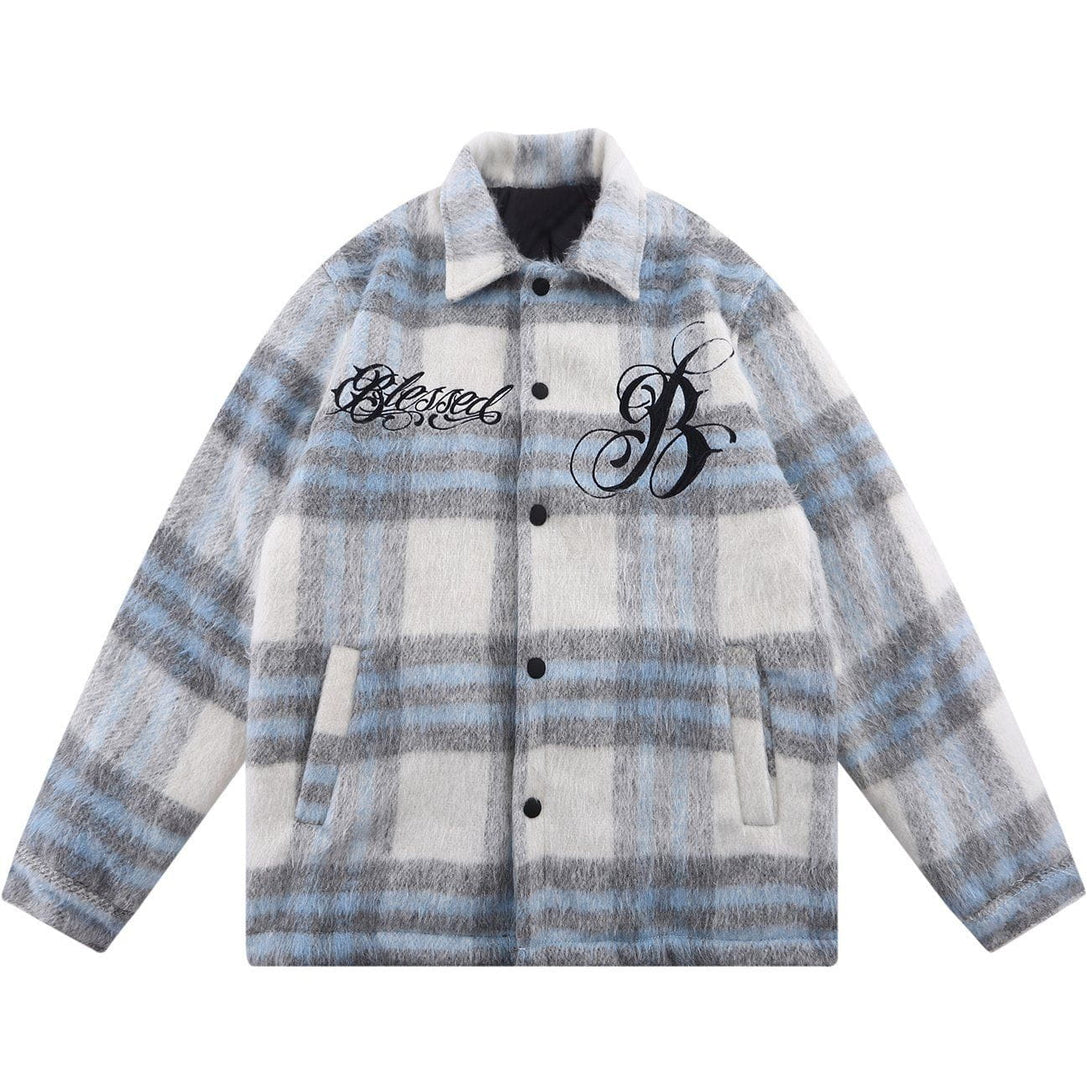 AlanBalen® - Embroidered Letters Lattice Winter Coat AlanBalen