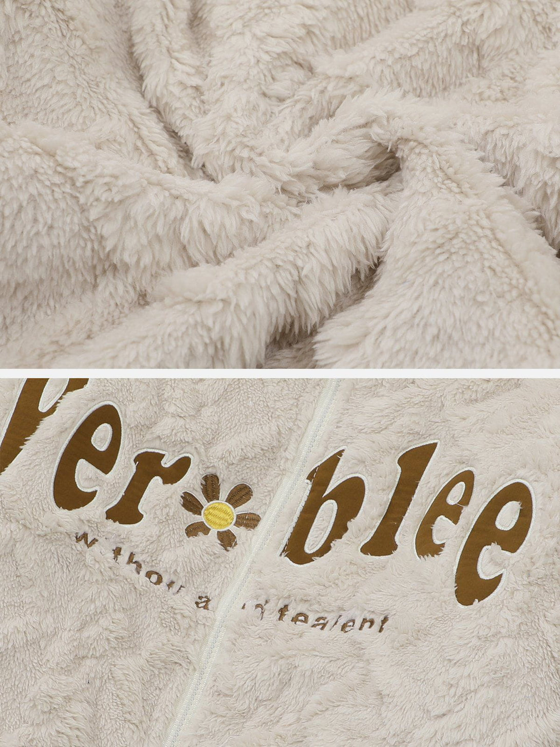 AlanBalen® - Embroidered Letters Sherpa Coat AlanBalen