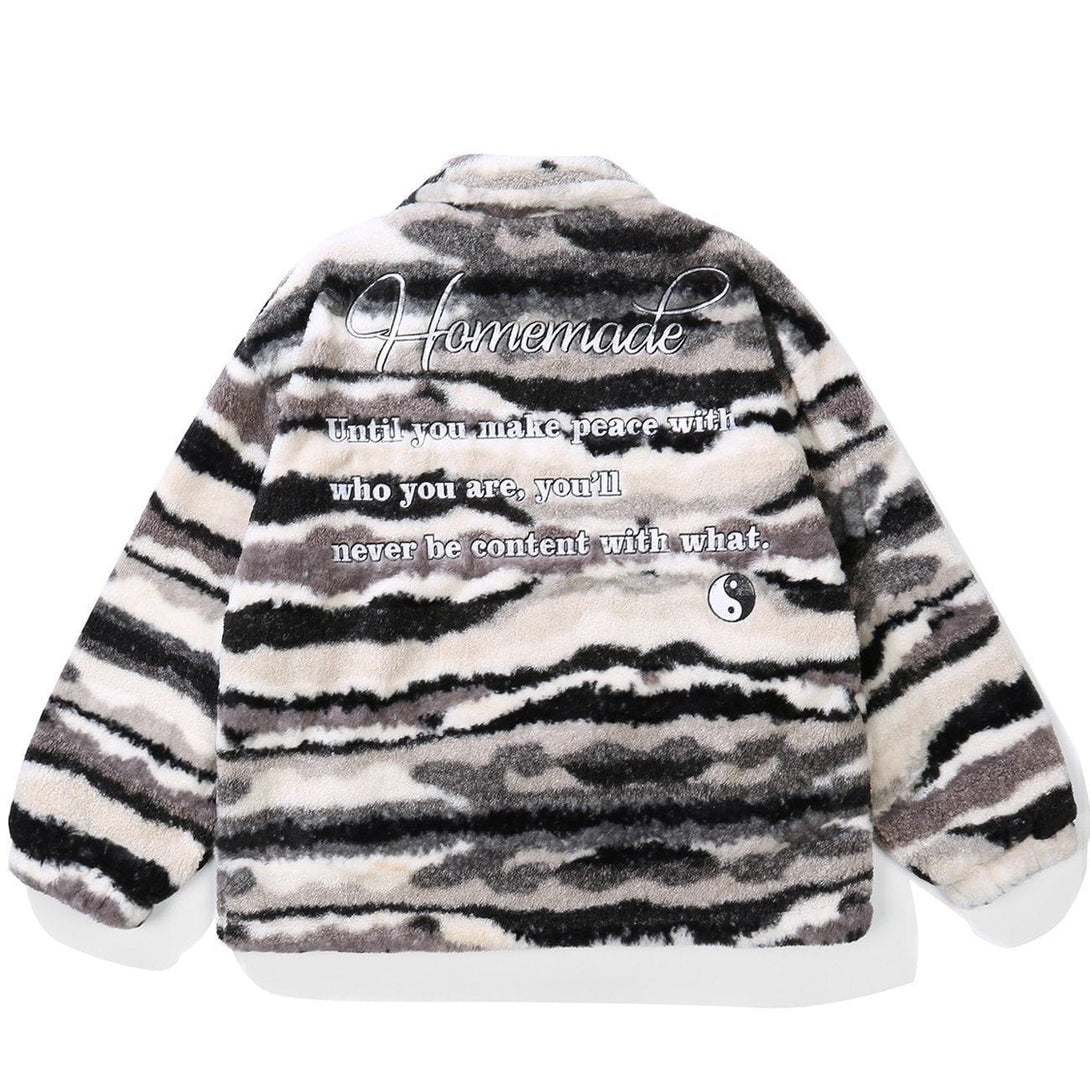 AlanBalen® - Embroidered Letters Sherpa Winter Coat AlanBalen