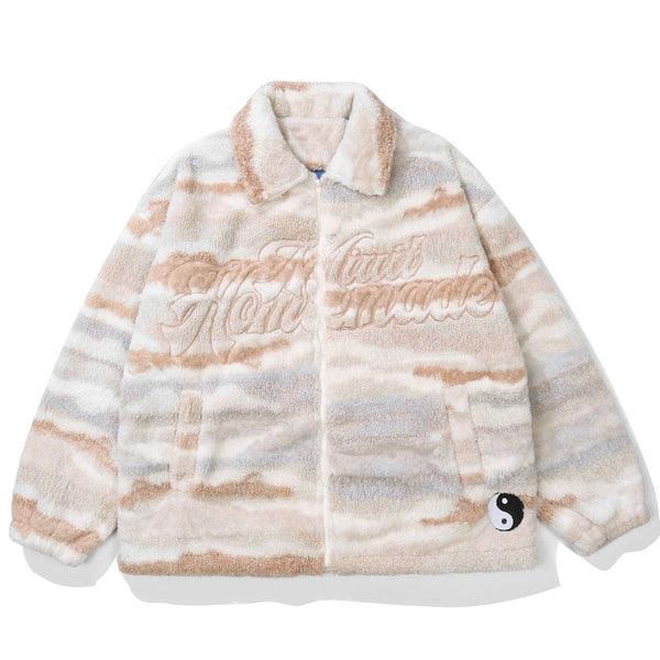 AlanBalen® - Embroidered Letters Sherpa Winter Coat AlanBalen