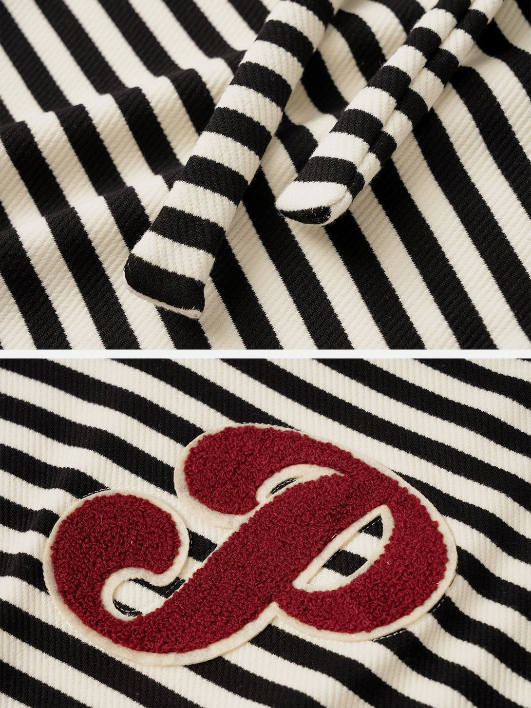 AlanBalen® - Embroidered Striped Zipper Hoodie AlanBalen
