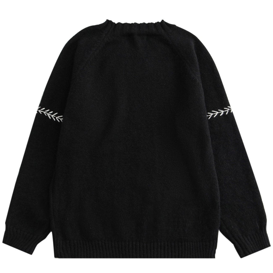 AlanBalen® - Embroidery Bear Knit Sweater AlanBalen
