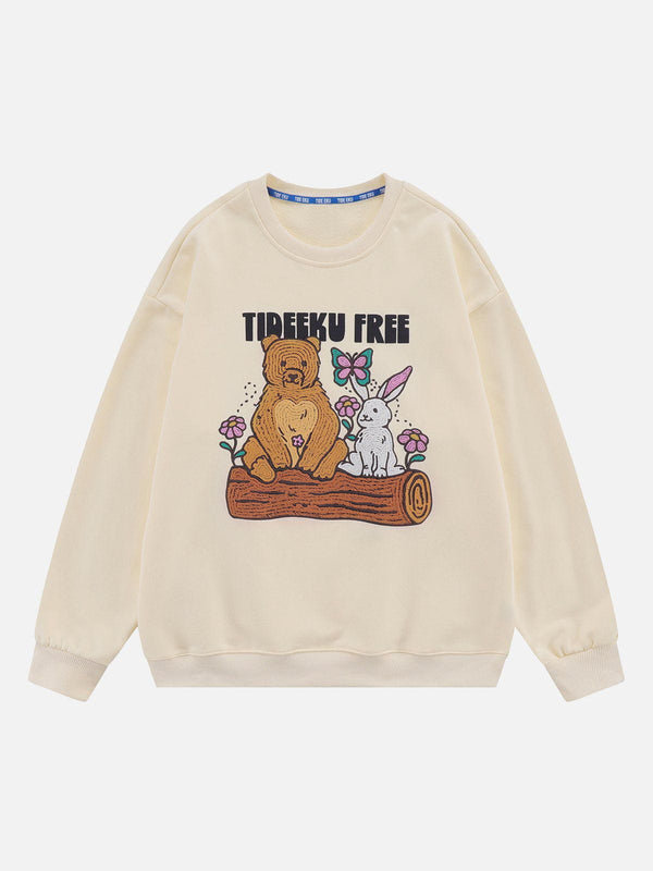 AlanBalen® - Embroidery Bear Rabbit Sweatshirt AlanBalen