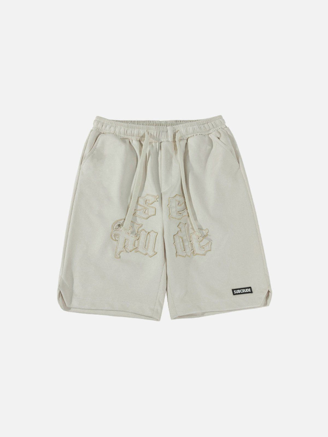 AlanBalen® - Embroidery Letters Suede Shorts AlanBalen