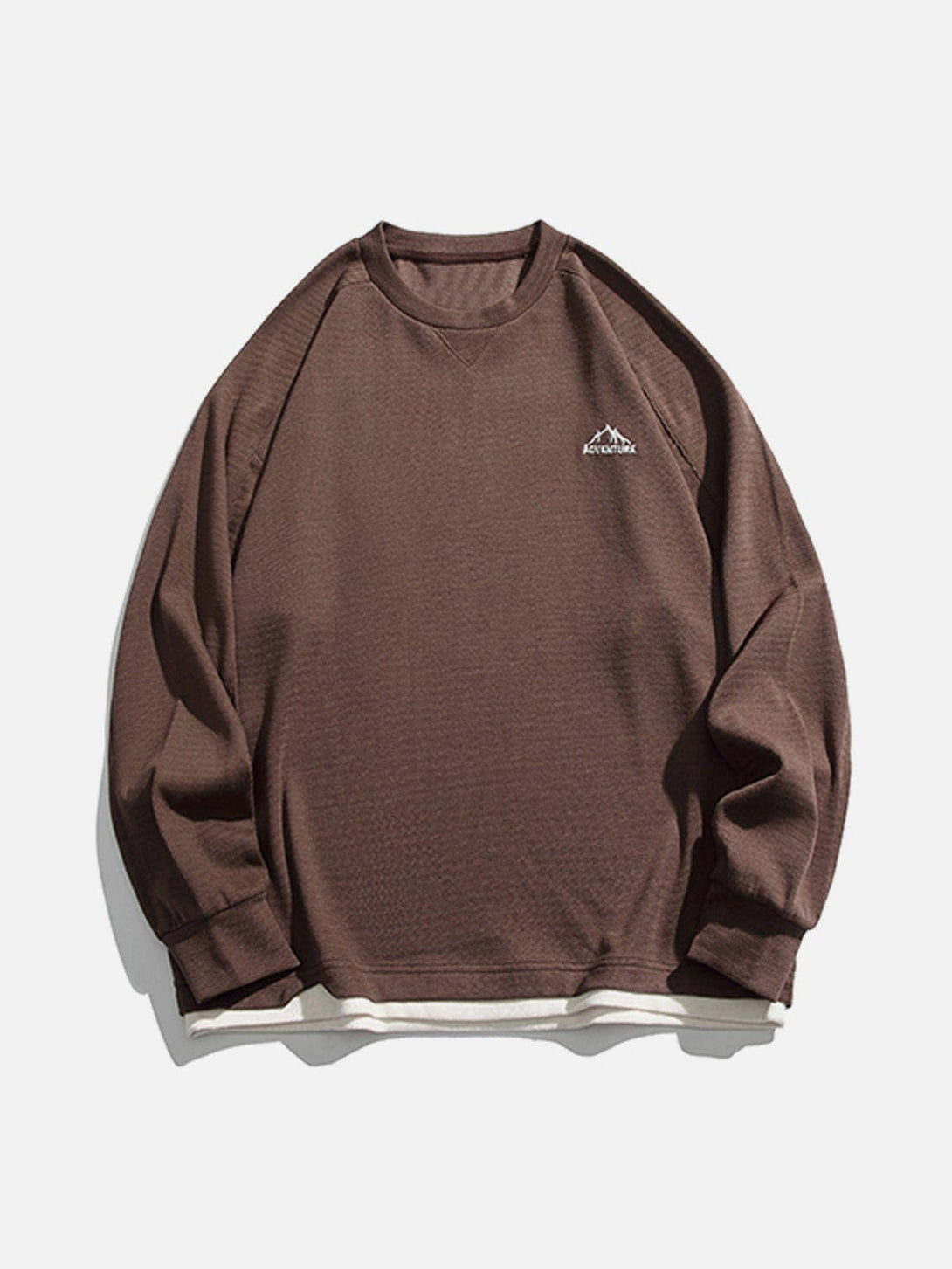 AlanBalen® - Embroidery Mountain Fake Two Sweatshirt AlanBalen