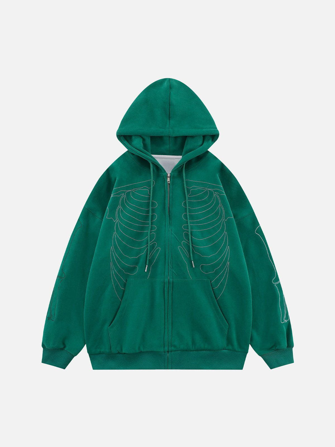 AlanBalen® - Embroidery Skeleton Zip Up Hoodie AlanBalen