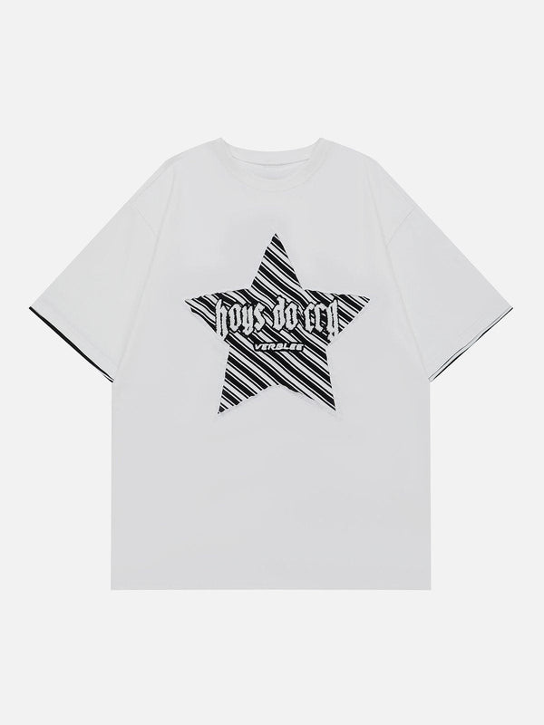 AlanBalen® - Embroidery Stripe Star Tee AlanBalen