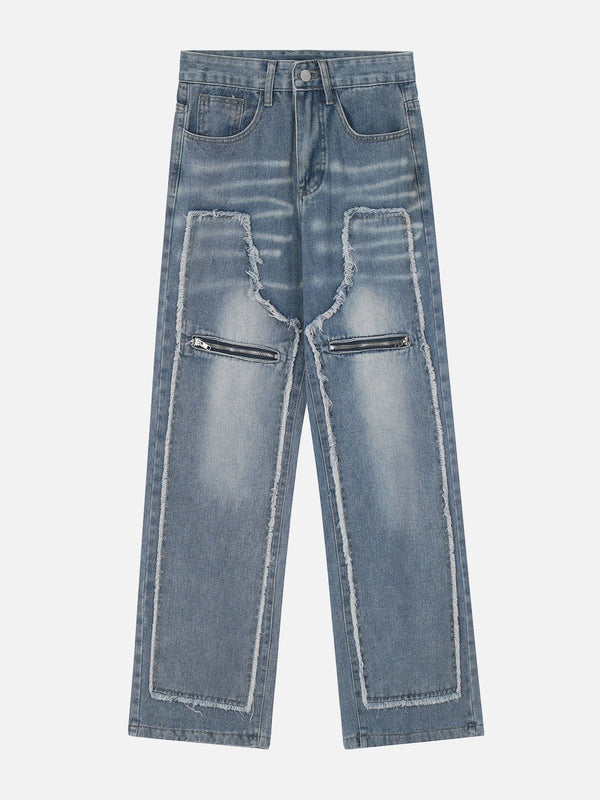 AlanBalen® - Fake Two Piece Raw Jeans AlanBalen