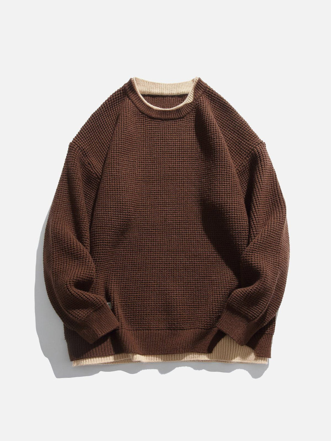 AlanBalen® - Faux Two-Piece Waffle Sweater AlanBalen