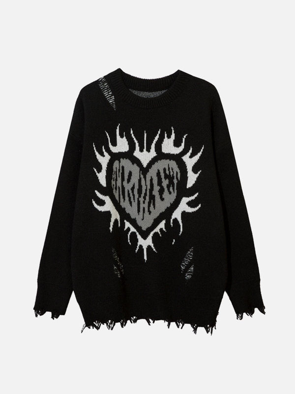 AlanBalen® - Flame Heart Jacquard Sweater AlanBalen