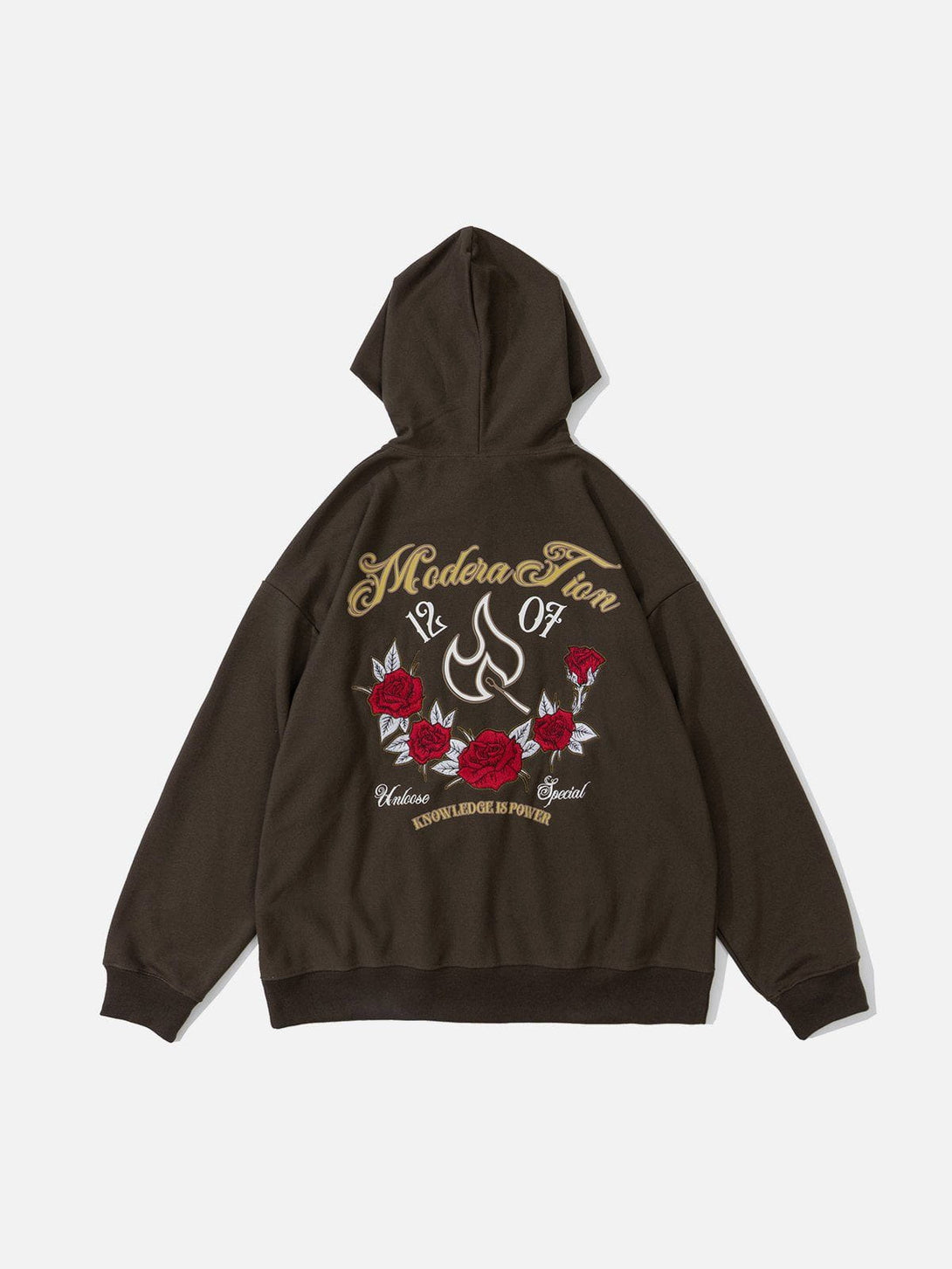 AlanBalen® - Flames and Roses Embroidered Hoodie AlanBalen