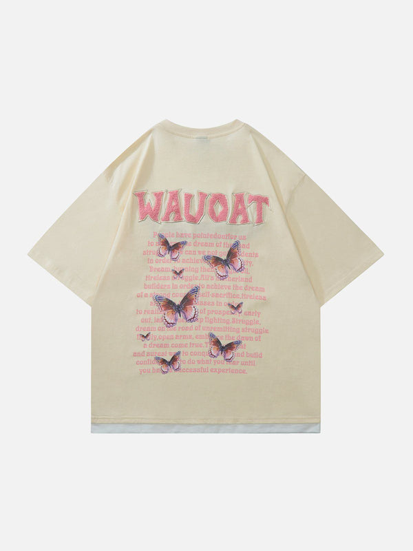 AlanBalen® - Flocked Letters Butterfly Print Tee AlanBalen