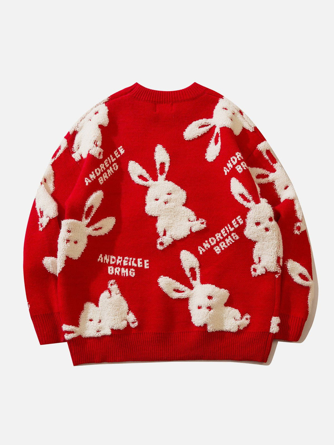 AlanBalen® - Flocked Rabbit Jacquard Sweater AlanBalen