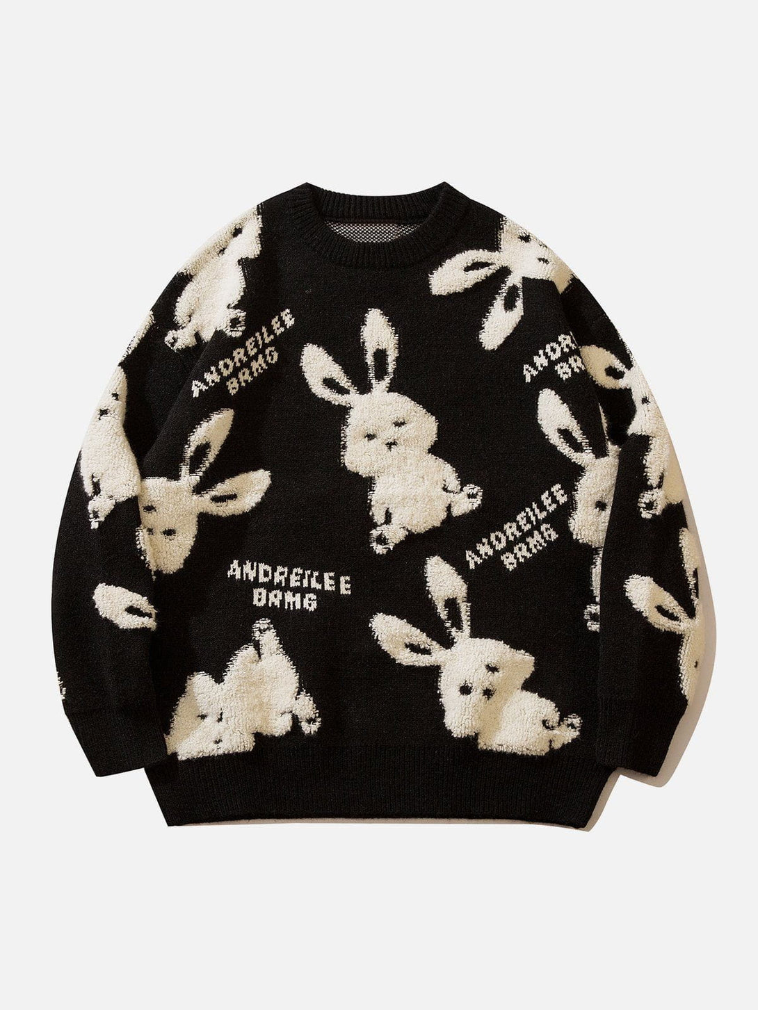 AlanBalen® - Flocked Rabbit Jacquard Sweater AlanBalen