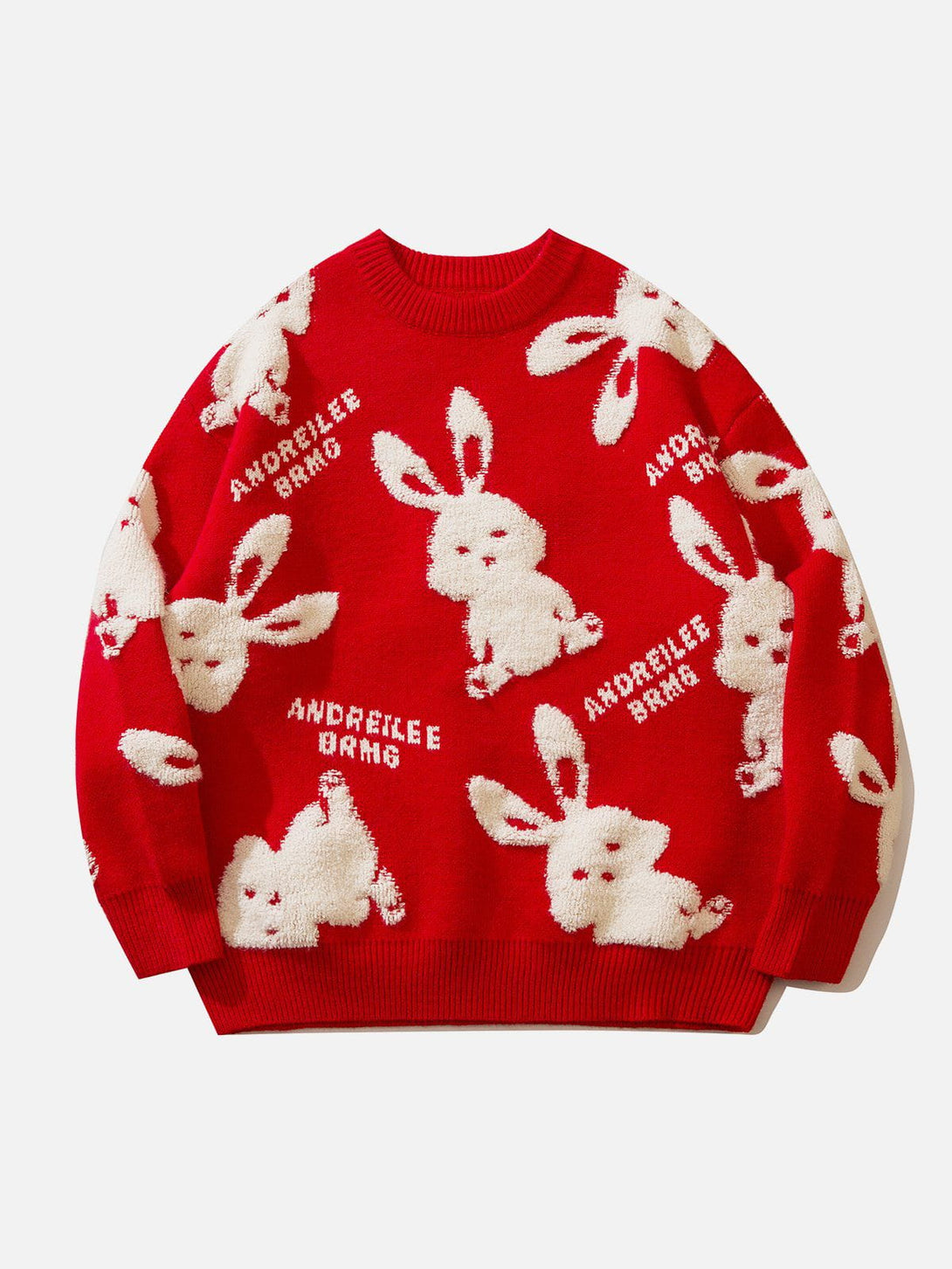 AlanBalen® - Flocked Rabbit Jacquard Sweater AlanBalen