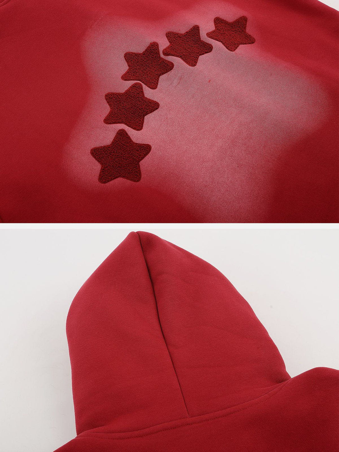 AlanBalen® - Flocked Star Embroidery Hoodie AlanBalen