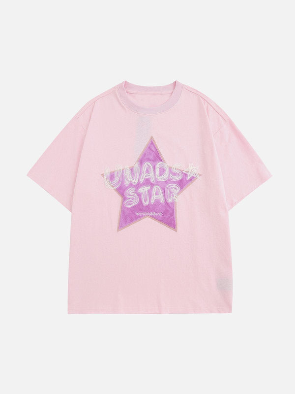 AlanBalen® - Flocking Star Embroidery Tee AlanBalen