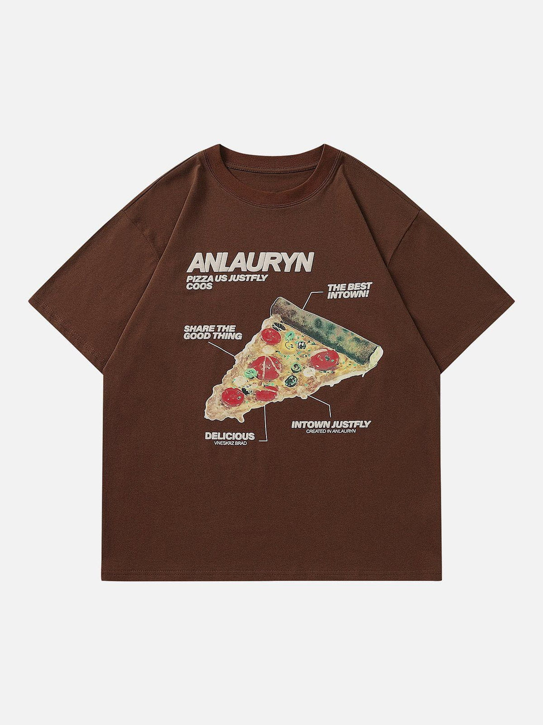 AlanBalen® - Foam Printing Pizza Print Tee AlanBalen