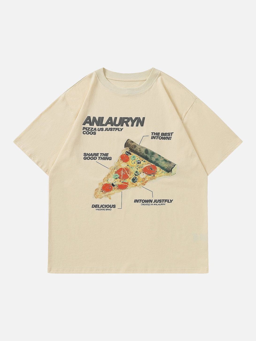 AlanBalen® - Foam Printing Pizza Print Tee AlanBalen