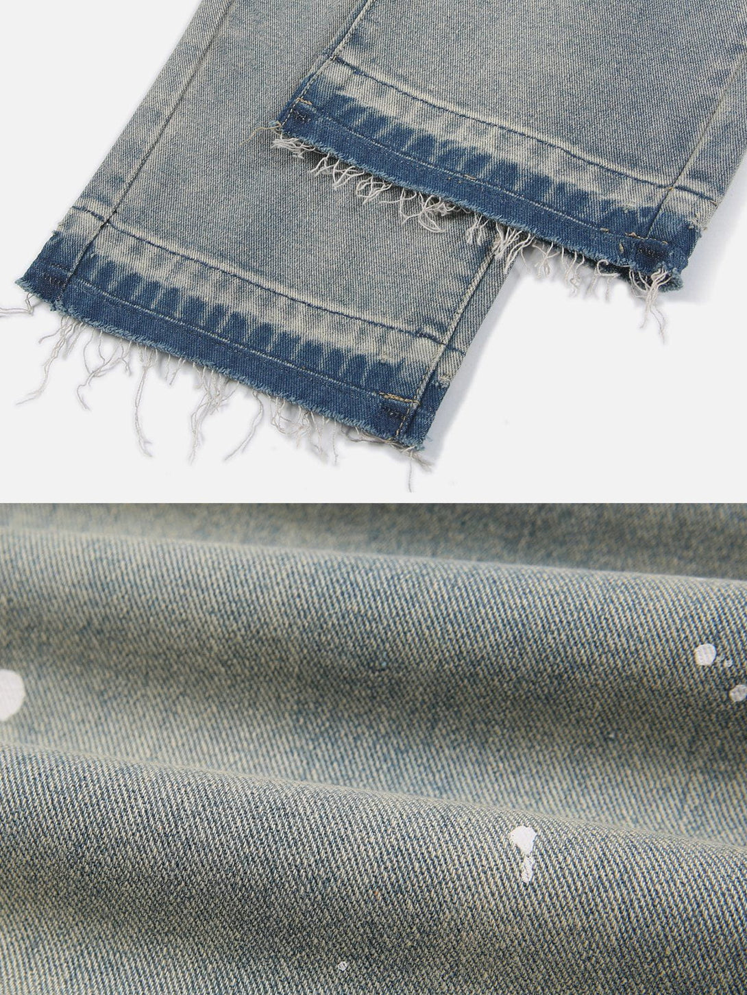 AlanBalen® - Fringe ZIP UP Washed Jeans AlanBalen