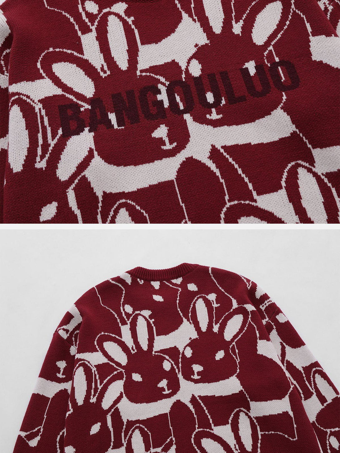 AlanBalen® - Full Rabbit Jacquard Knit Sweater AlanBalen