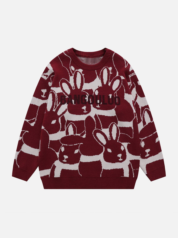 AlanBalen® - Full Rabbit Jacquard Knit Sweater AlanBalen