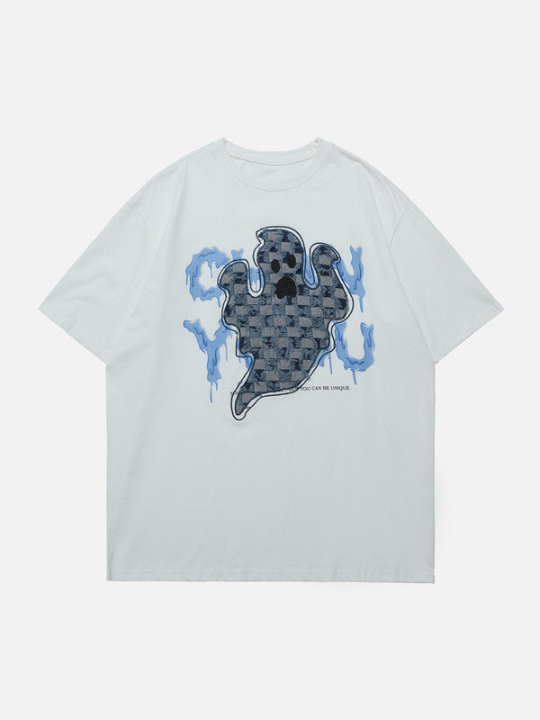 AlanBalen® - Ghost Applique Denim Tee AlanBalen