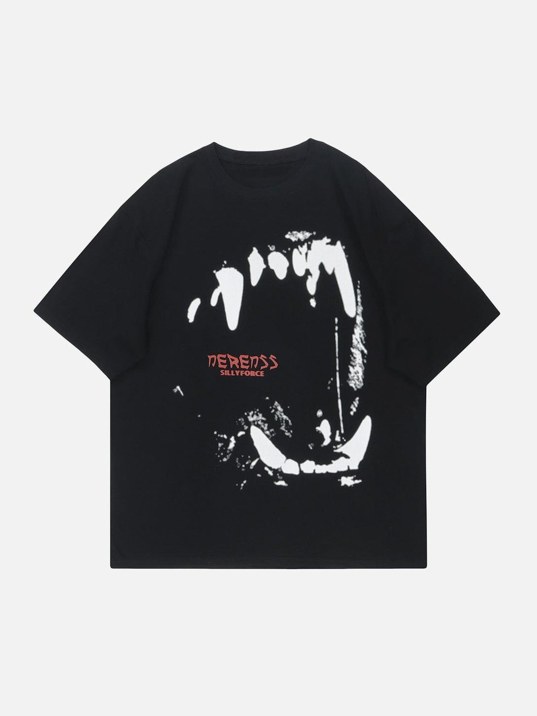 AlanBalen® - Gothic Demon Teeth Print Tee AlanBalen