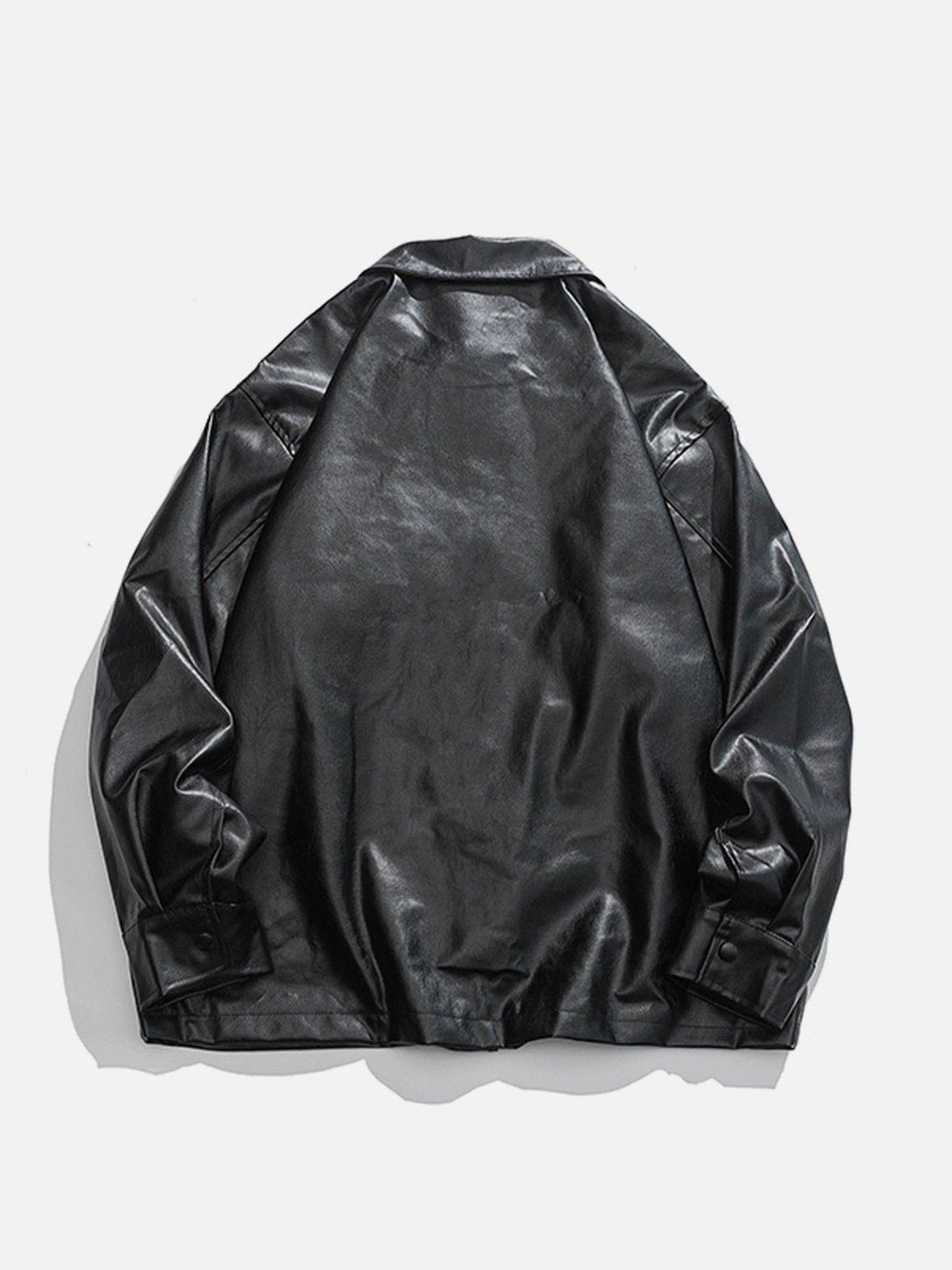 AlanBalen® - Gothic Letter Print Leather Jacket AlanBalen