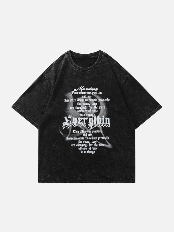 AlanBalen® - Gothic Letter Print Tee AlanBalen