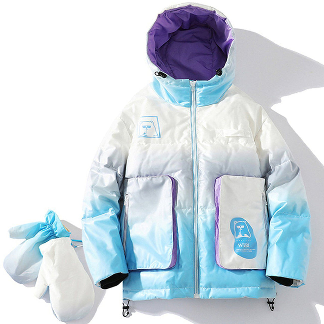 AlanBalen® - Gradient Bear Hood Winter Coat AlanBalen