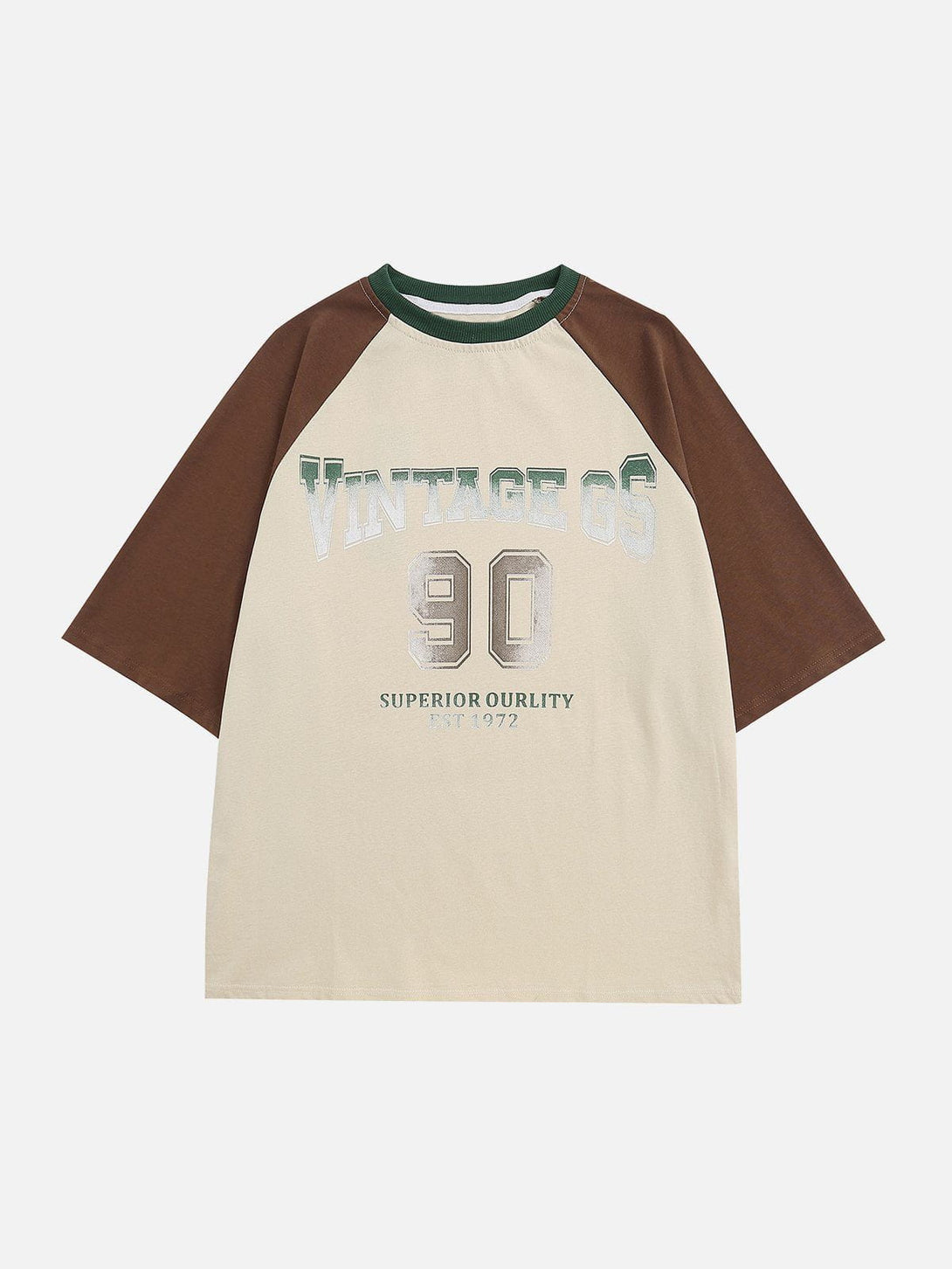 AlanBalen® - Gradient Letter Print Raglan Tee AlanBalen