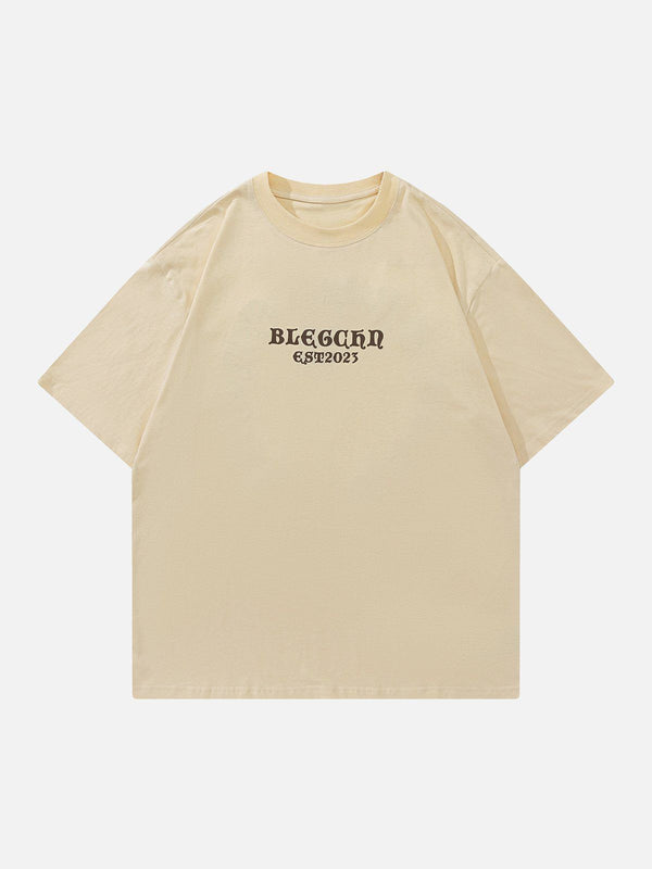 AlanBalen® - Gradient Ring Letter Print Tee AlanBalen