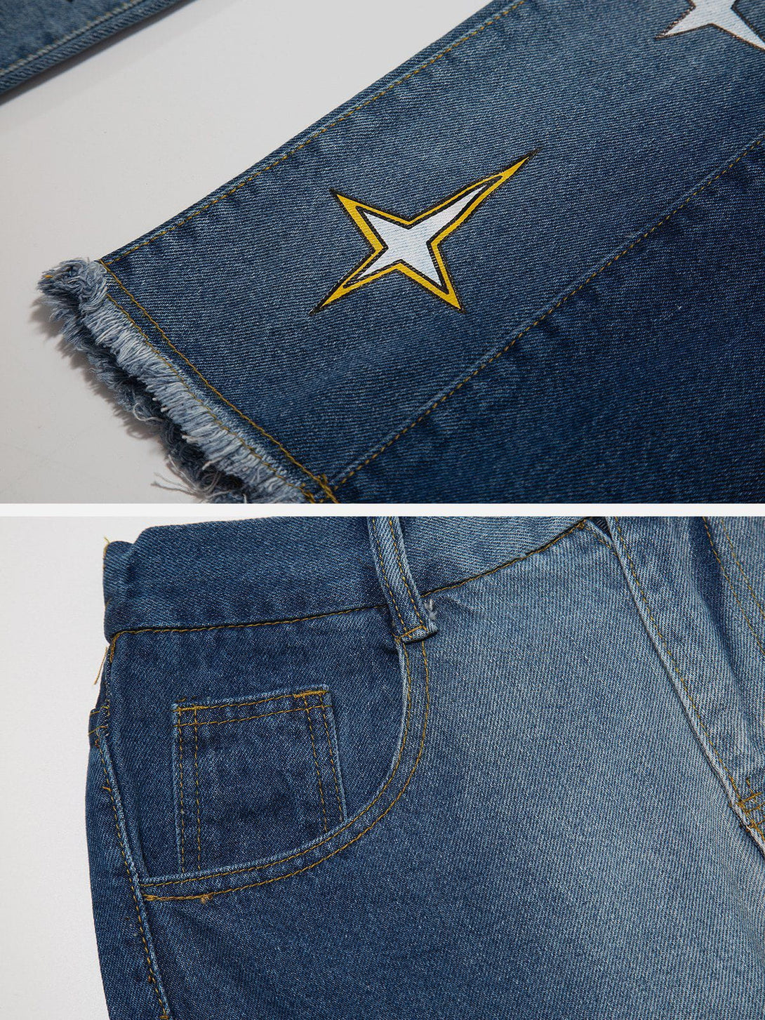 AlanBalen® - Gradient Star Graphic Jeans AlanBalen