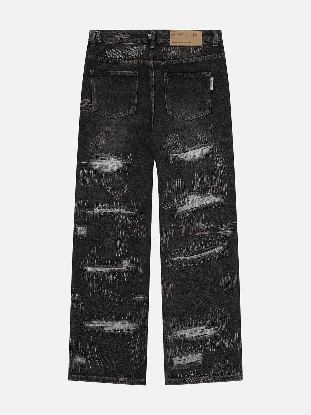 AlanBalen® - Graffiti Embroidered Ripped Jeans AlanBalen