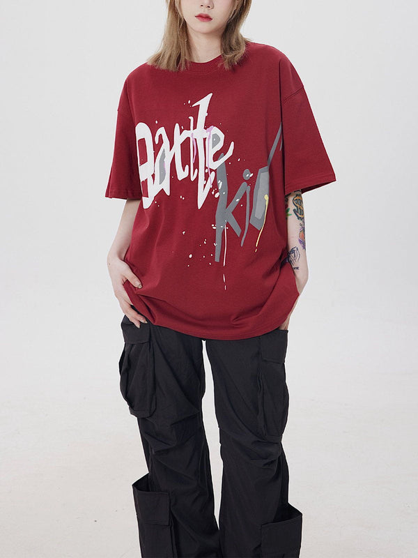 AlanBalen® - Graffiti Letter Print Tee AlanBalen