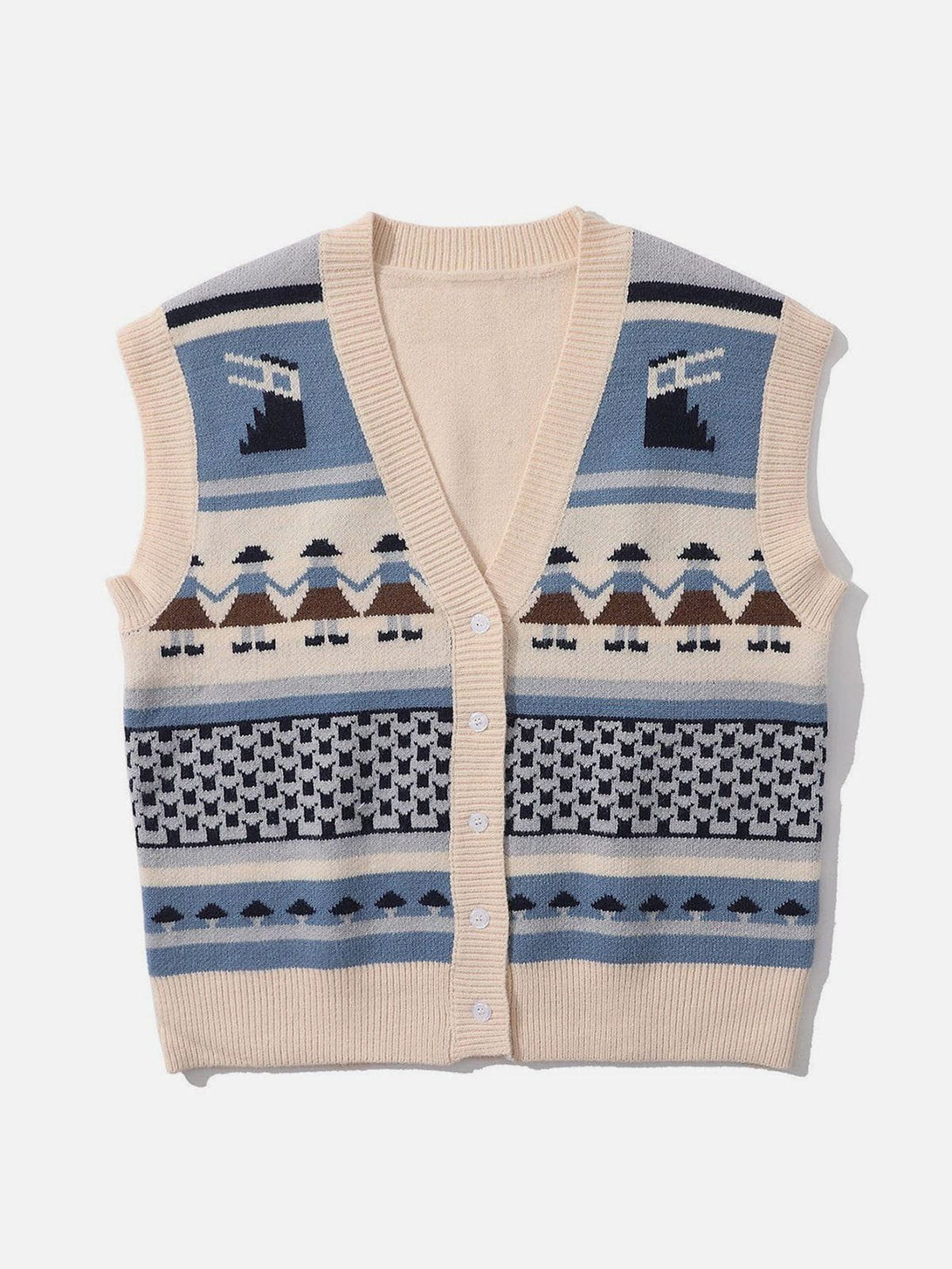 AlanBalen® - Hand In Hand Pattern Knit Sweater Vest AlanBalen