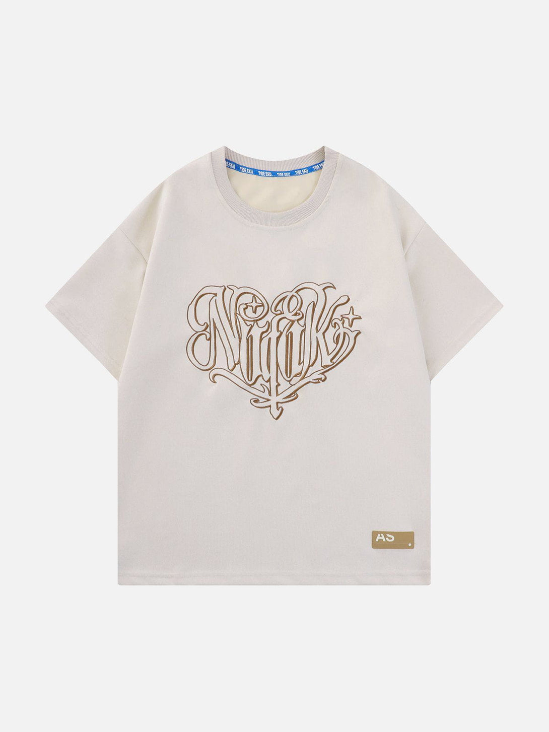 AlanBalen® - Heart Embroidered Suede Tee AlanBalen