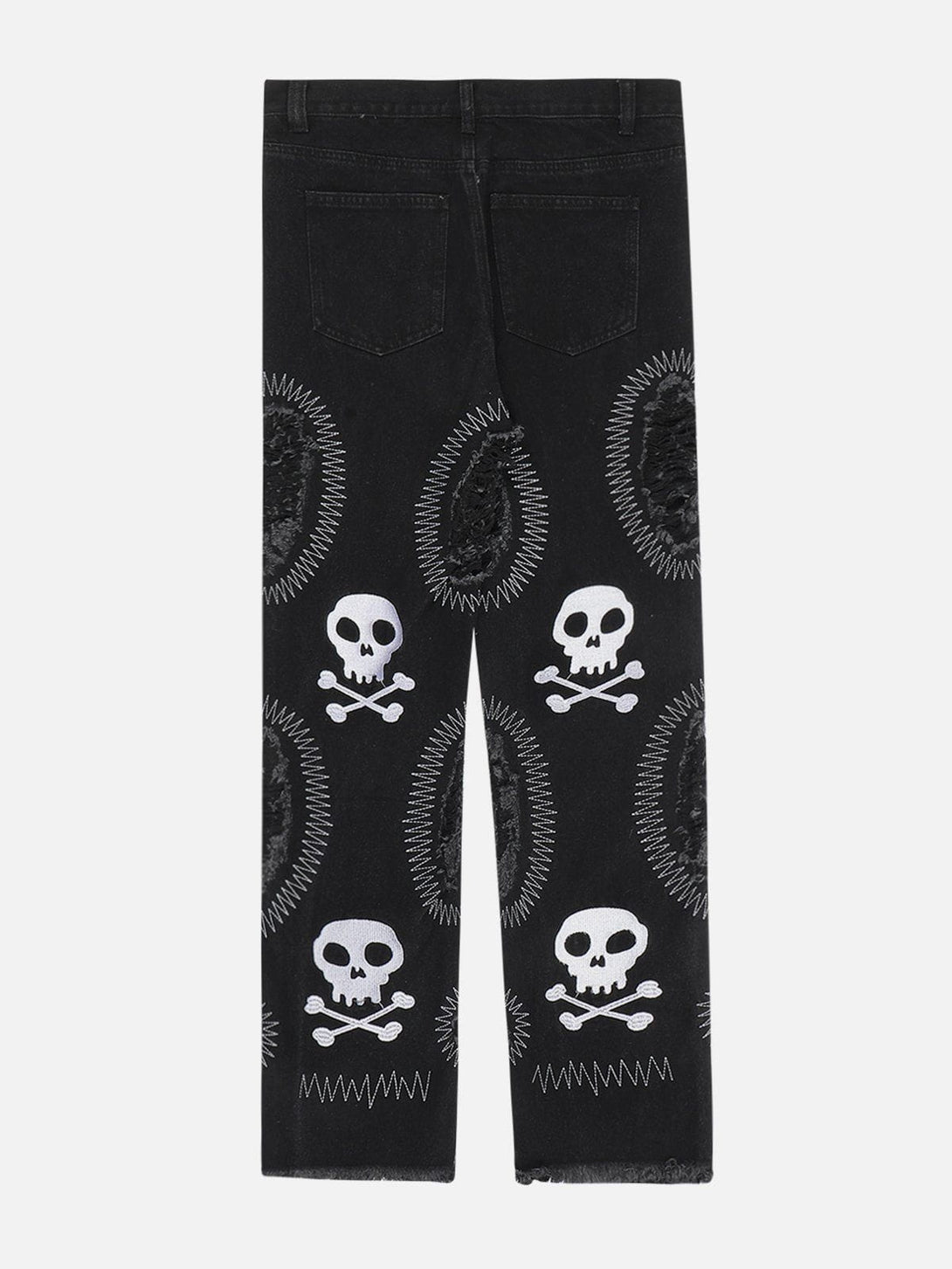 AlanBalen® - Holes Embroidery Skeleton Jeans AlanBalen