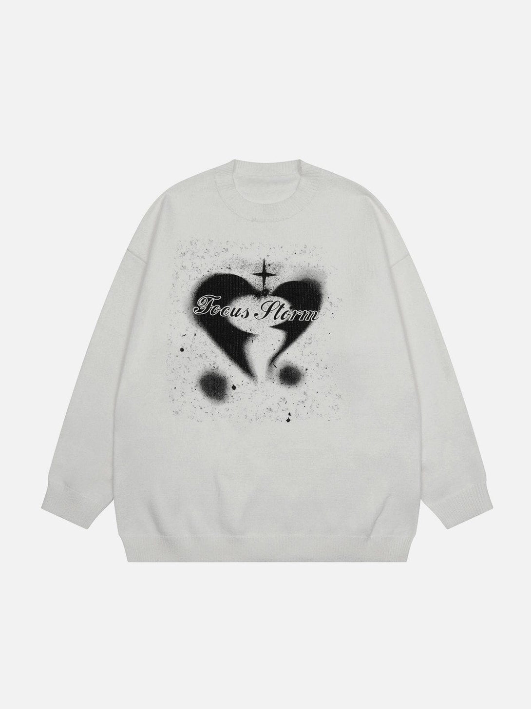 AlanBalen® - Inkjet Heart Print Sweater AlanBalen