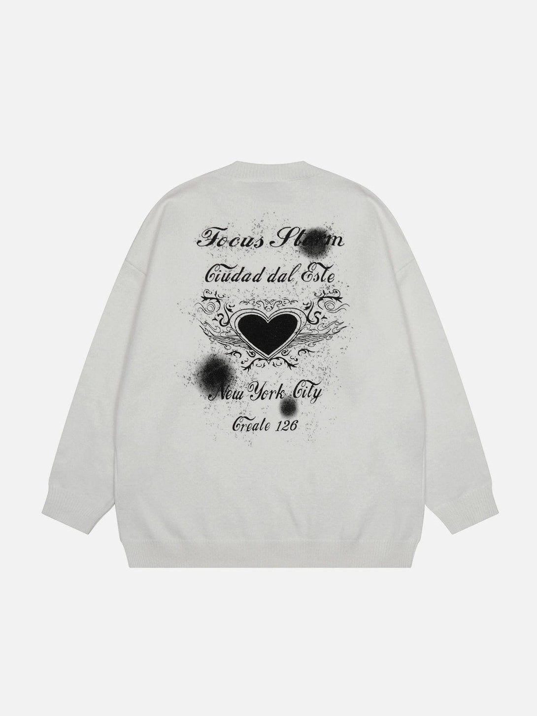 AlanBalen® - Inkjet Heart Print Sweater AlanBalen